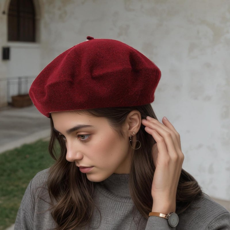 AURORAAEGIS French Beret Hats for Women - Classic Wool Beret Hats Soft Knit Winter Cloche for Daily Outfits - Image 3